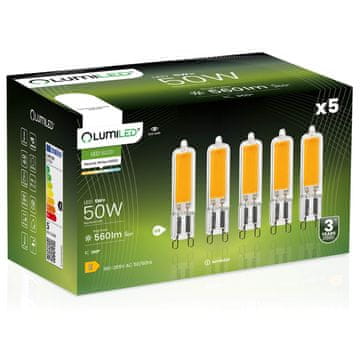 LUMILED 5x G9 LED žarulja u kapsuli 5W = 50W 560lm 4000K Neutralna 360° luminirana žarna nit