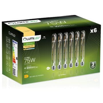 LUMILED 6x LED žarulja E27 cjevasta T30 8W = 75W 1055lm 3000K topla 360° luminirana žarna niti