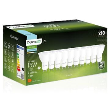 LUMILED 10x LED žarulja GU10 reflektor PAR16 1.5W = 15W 135lm 6500K hladno svjetlo 36°