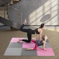ONE Fitness MP10 podloga za slagalice, višepakiranje, ružičasto-siva, 9 dijelova, 10 mm, one fitness