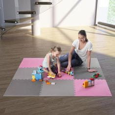 ONE Fitness MP10 podloga za slagalice, višepakiranje, ružičasto-siva, 9 dijelova, 10 mm, one fitness
