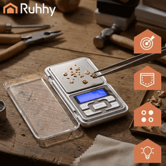 Ruhhy Precizna vaga RUHHY, 200g/0,01g, LCD, siva boja