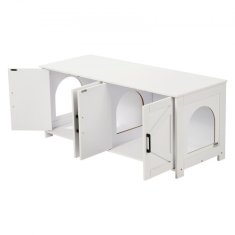 VEVOR Kutija za pijesak za mačke dvostruka soba 119x46x50 cm bijela