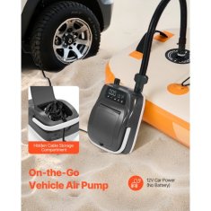 VEVOR Pumpa za daske za veslanje dvostupanjska 20 PSI električna 250x175x129 mm crna