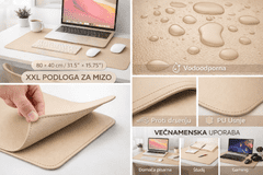 TiskajPoceni XXL stolna podloga za ured i gaming – vodootporna Desk Pad podloga 80x40 cm