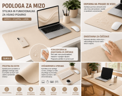 TiskajPoceni XXL stolna podloga za ured i gaming – vodootporna Desk Pad podloga 80x40 cm