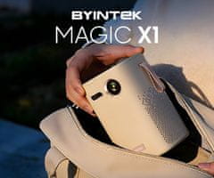 Byintek MAGIC X1 projektor, 3LED DLP, prijenosni, Android TV, WiFi, BT, 4K UHD + daljinski upravljač