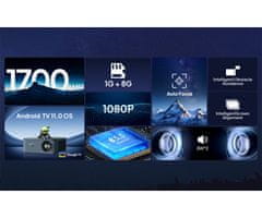 Byintek VEVSHAO A24 projektor, LED LCD, prijenosni, Android TV, WiFi, BT, 4K UHD, crni + daljinski upravljač