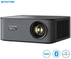 Byintek VEVSHAO A24 projektor, LED LCD, prijenosni, Android TV, WiFi, BT, 4K UHD, crni + daljinski upravljač