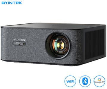 Byintek VEVSHAO A24 projektor, LED LCD, prijenosni, Android TV, WiFi, BT, 4K UHD, crni + daljinski upravljač