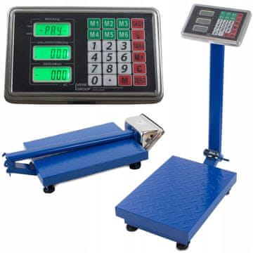 Verkgroup Digitalna baterijska 4000mAh LCD skladišna vaga 100-1kg s plavim osvjetljenjem