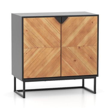Northix Komoda 80x40x80 cm crna bife ormarić metalne noge