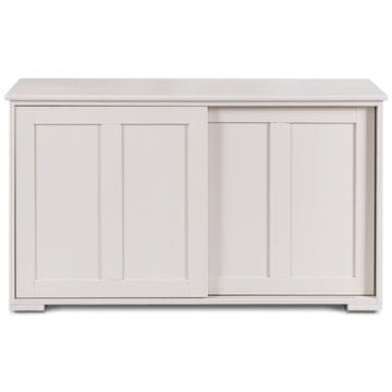 Northix Komoda 106x33x60 cm bijela smeđa klizna vrata MDF