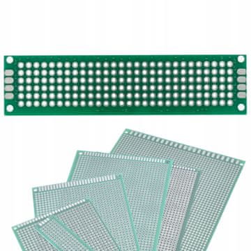 Rosfix Univerzalna Dvostrana Prototipna Pločica 20X80 MM – Zeleni Soldermask | Tht Montaža, Raster 2,54 MM