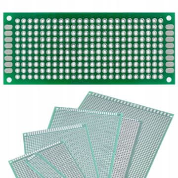 Rosfix Univerzalna Prototipna Pločica 30X70 MM – Dvostrana, Zeleni Soldermask | Tht Montaža, Raster 2,54 MM