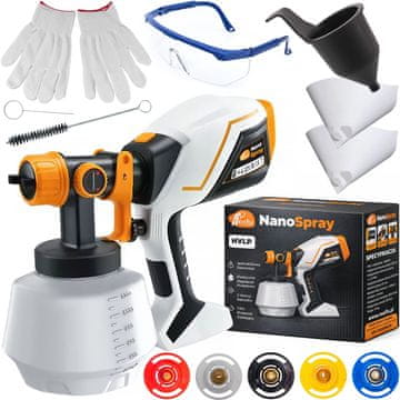 Rosfix Nanospray Hvlp – Električni Pištolj Za Bojenje, 1000 W, Spremnik 1200 ML, 5 Mlaznica | 230 V, 1,8 KG