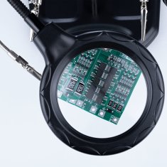 Rosfix Te-802 Treća Ruka Za Lemljenje S Lupom – Držač Za Lemilicu I Lem, Ø85/Ø21MM 2.5X+4X, 16 LED, USB/4Xaa | Baza 185X170MM