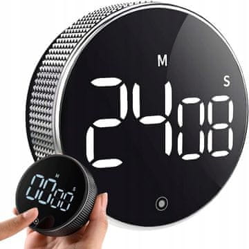 Verkgroup Digitalni magnetski kuhinjski timer s LCD odbrojavanjem, crni