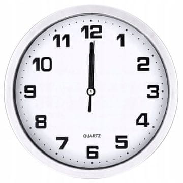 Verkgroup Analogni zidni sat 20 cm, sekundni, tihi, srebrni