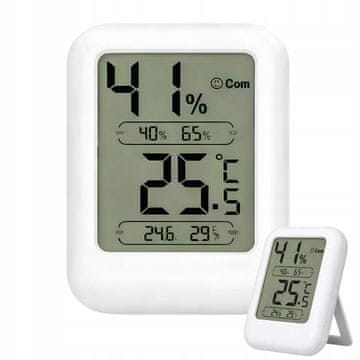 Verkgroup Digitalni osvijetljeni LCD termometar i higrometar 8 cm bijeli