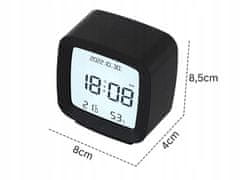 Verkgroup LCD budilica s prikazom temperature, datuma i vlažnosti, crna