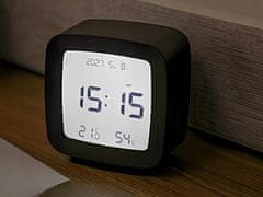 Verkgroup LCD budilica s prikazom temperature, datuma i vlažnosti, crna