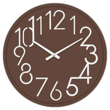 Autronic Zidni sat dia. 60 cm, MDF, smeđa (HW4023 BRN)