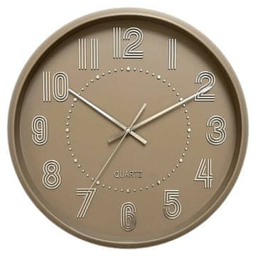 Autronic Zidni sat promjera 41 cm, plastika, prugasti brojevi, smeđa (HW4025 BR)