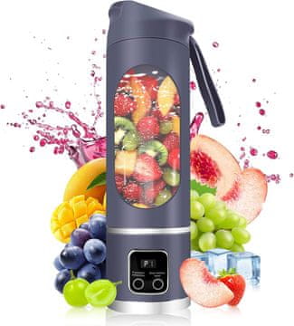 HOME & MARKER® Prijenosni blender za smoothie 450 ml, bežični USB punjenje, 8 noževa, 3 brzine | BLENDGO