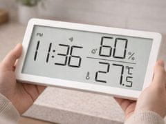 Verkgroup Digitalni LCD termometar i higrometar sat 10 cm bijeli