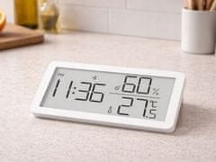 Verkgroup Digitalni LCD termometar i higrometar sat 10 cm bijeli