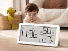 Verkgroup Digitalni LCD termometar i higrometar sat 10 cm bijeli