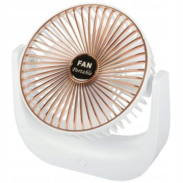Verkgroup Bežični prijenosni stolni ventilator na baterije, USB, bijeli