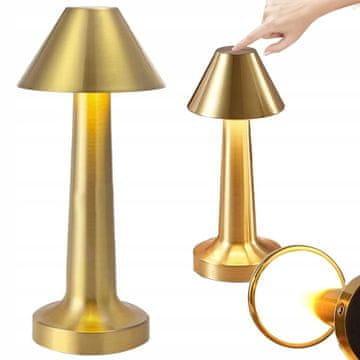 Verkgroup LED metalna baterijska 1500mah stolna lampa na dodir USB 3 boje osvjetljenja zlatna