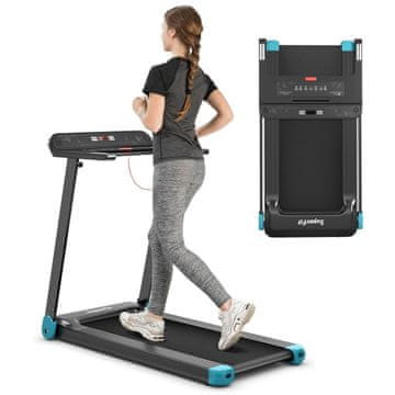Northix Sklopiva kućna traka za trčanje 113x57cm LED Bluetooth tamnoplava