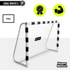HyperMotion Bijeli nogometni gol 180 x 120 cm s ojačanim okvirom - čelični profil 60 x 30 mm, mreža i zatezna užad, 5 sidara za tlo, za djecu od 3 godine