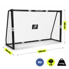 HyperMotion Nogometni gol 240 x 160 cm s čeličnim okvirom 32 mm - mreža od sintetičkih vlakana, 6 sidara za tlo, za djecu od 3 godine