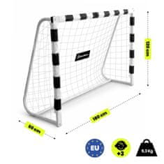 HyperMotion Bijeli nogometni gol 180 x 120 cm s ojačanim okvirom - čelični profil 60 x 30 mm, mreža i zatezna užad, 5 sidara za tlo, za djecu od 3 godine