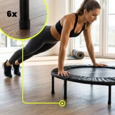 HyperMotion Kućni fitness trampolin promjera cm za dob 14+ godina - nosivost 100 kg, 24 opruge za glatki odskok, čelični okvir 25 mm
