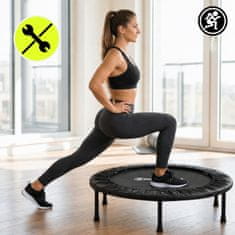 HyperMotion Kućni fitness trampolin promjera cm za dob 14+ godina - nosivost 100 kg, 24 opruge za glatki odskok, čelični okvir 25 mm