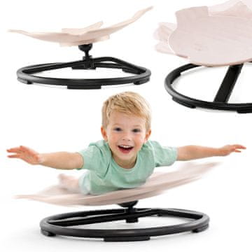 HyperMotion Dječji mini vrtuljak sa sjedalicom u obliku ribice - rotacija 360°, nosivost 80 kg, od 3 godine, senzorna igra, balansiranje tijelom