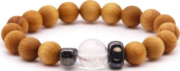 AWG Drvena narukvica - cedar i kamena munja - perle 10 i 12 mm 2