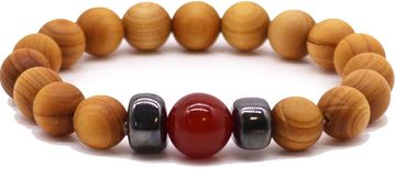AWG Drvena narukvica - cedar i crveni jaspis - perle 10 i 12 mm