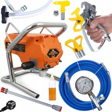 Rosfix Set Tornado Rt1 Basicspray – Airless Uređaj Za Prskanje Boje Pištolj Mlaznica 517 | 950W, 3300 PSI, 2 l/Min