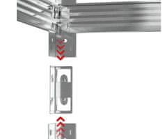 Blow Rack metalni regal, 4 polica, modularni dizajn, MDF ploče, galvanizirani čelik, srebrni, 150x75x30cm