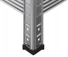 Blow Rack kovinski regal, 5 polica, modularni dizajn, MDF ploče, galvanizirani čelik, srebrni, 180x90x40cm