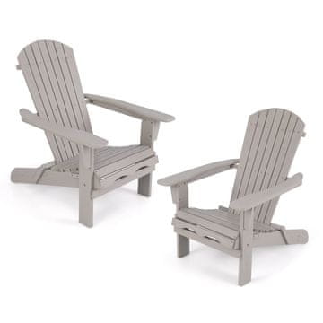 Northix Sklopivi set Adirondack stolica od drva nosivost 180 kg siva