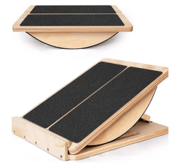 SOLFIT® Drvena nagibna daska za istezanje listova i gležnjeva, 5 razina nagiba, sklopiva do 120 kg | FLEXBOARD