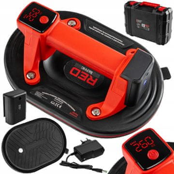 RED TECHNIC Set ručki za usisavač na baterije s ovalnom vakuumskom čašicom do 260 kg LCD 1.5 Ah
