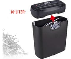 Alpina uništavač dokumenata, 190 W, 10L, crni